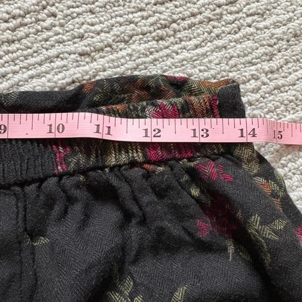 90s black midi skirt floral dark grunge whimsigoth vintage tapestry women's L - Picture 7 of 8